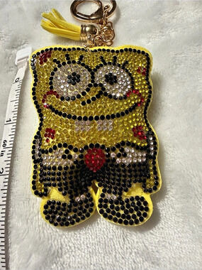 Rhinestone Character Keychain in Yellow